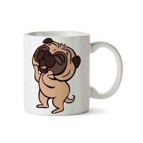 Art Hediye Pug Köpek İki Tarafı Baskılı Kupa Bardak