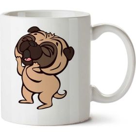 Art Hediye Pug Köpek İki Tarafı Baskılı Kupa Bardak