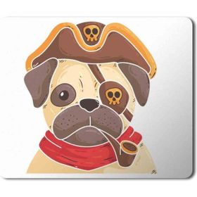Art Hediye Pug Köpek Korsan Baskılı 23x19 cm Mouse Pad
