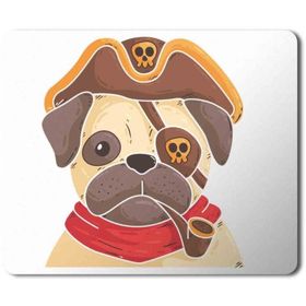 Art Hediye Pug Köpek Korsan Baskılı 23x19 cm Mouse Pad