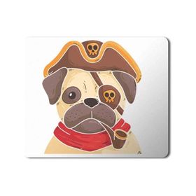Art Hediye Pug Köpek Korsan Baskılı 23x19 cm Mouse Pad