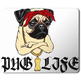 Art Hediye Pug Life Bread Puppy Toy Dog Portable Baskılı 23x19 cm Mouse Pad
