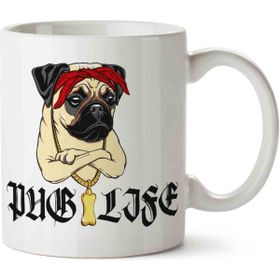 Art Hediye Pug Life Bread Puppy Toy Dog Portable İki Tarafı Baskılı Kupa Bardak