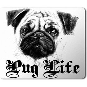 Art Hediye Pug Life Pug Hoodie Baskılı 23x19 cm Mouse Pad