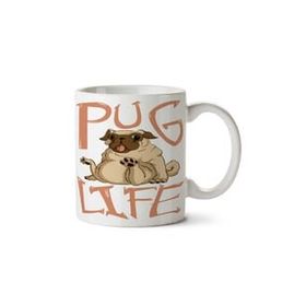 Art Hediye Pug Life Yaşam İki Tarafı Baskılı Kupa Bardak