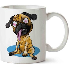 Art Hediye Pug Love Köpek İki Tarafı Baskılı Kupa Bardak