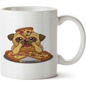 Art Hediye Pug Pizza İki Tarafı Baskılı Kupa Bardak