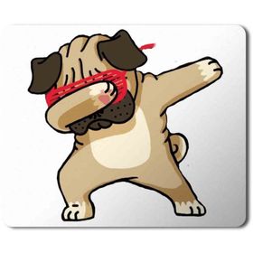 Art Hediye Pug Puppy Dab Dabbing Baskılı 23x19 cm Mouse Pad