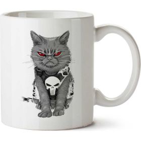 Art Hediye Punisher Purrisher İki Tarafı Baskılı Kupa Bardak