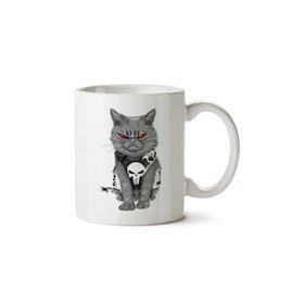 Art Hediye Punisher Purrisher İki Tarafı Baskılı Kupa Bardak