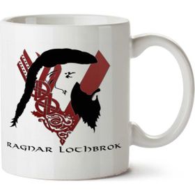 Art Hediye Ragnar Lothbrok İki Tarafı Baskılı Kupa Bardak