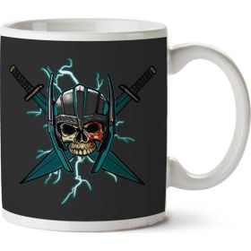 Art Hediye Ragnarok Thor Skull Cross Swords Baskılı Kupa Bardak