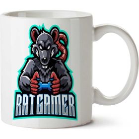 Art Hediye Rat Gamer İki Tarafı Baskılı Kupa Bardak