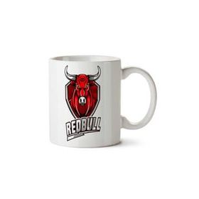 Art Hediye Red Bull Boğa Boynuzu İki Tarafı Baskılı Kupa Bardak