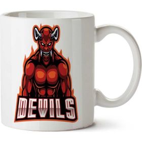 Art Hediye Red Devil Şeytan İki Tarafı Baskılı Kupa Bardak