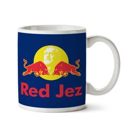 Art Hediye Red Jez Jeremy Corbyn Bull İki Tarafı Baskılı Kupa Bardak