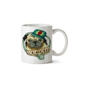 Art Hediye Renkli Pug Yaşam İki Tarafı Baskılı Kupa Bardak
