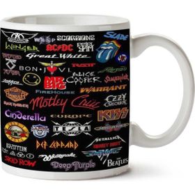 Art Hediye Rock Gruplar İki Tarafı Baskılı Kupa Bardak