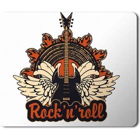 Art Hediye Rock Music Rock in Roll Baskılı 23x19 cm Mouse Pad