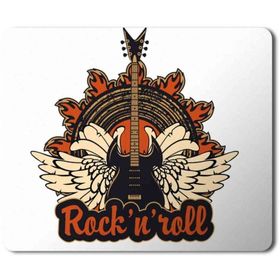 Art Hediye Rock Music Rock in Roll Baskılı 23x19 cm Mouse Pad
