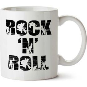 Art Hediye Rock N Roll İki Tarafı Baskılı Kupa Bardak