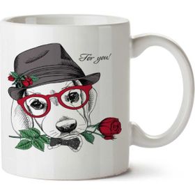 Art Hediye Romantik Dog Köpek İki Tarafı Baskılı Kupa Bardak