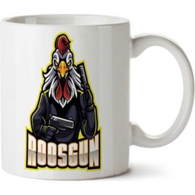 Art Hediye Rooster Roosgun İki Tarafı Baskılı Kupa Bardak