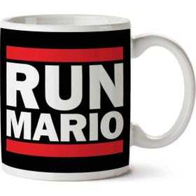 Art Hediye Run Mario Run Dmc Logo İki Tarafı Baskılı Kupa Bardak