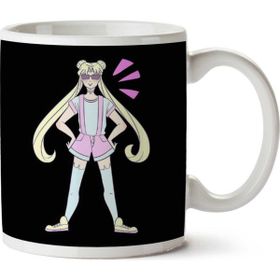 Art Hediye Sailor Moon Sunglasses İki Tarafı Baskılı Kupa Bardak