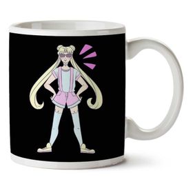 Art Hediye Sailor Moon Sunglasses İki Tarafı Baskılı Kupa Bardak