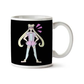 Art Hediye Sailor Moon Sunglasses İki Tarafı Baskılı Kupa Bardak