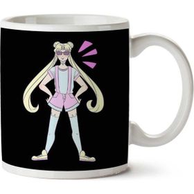 Art Hediye Sailor Moon Sunglasses İki Tarafı Baskılı Kupa Bardak
