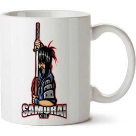 Art Hediye Samurai Girl Logo İki Tarafı Baskılı Kupa Bardak