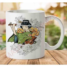 Art Hediye Samurai Japon İki Tarafı Baskılı Kupa Bardak