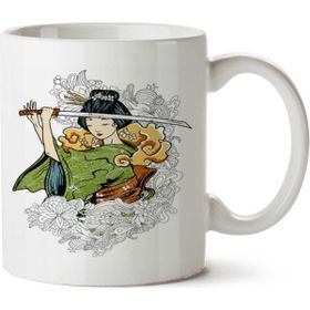 Art Hediye Samurai Japon İki Tarafı Baskılı Kupa Bardak