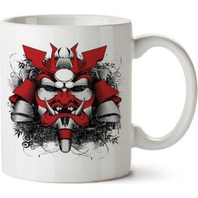 Art Hediye Samurai Kafa Renkli İki Tarafı Baskılı Kupa Bardak