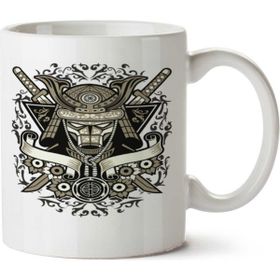Art Hediye Samurai Tasarım İki Tarafı Baskılı Kupa Bardak