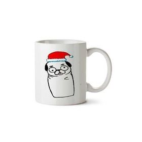 Art Hediye Santa Pug İki Tarafı Baskılı Kupa Bardak