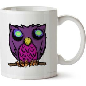 Art Hediye Scribble Owl Baykuş İki Tarafı Baskılı Kupa Bardak