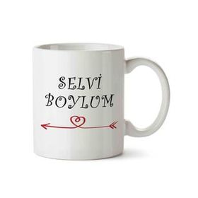Art Hediye Selvi Boylum Al Yazmalım 2 İki Tarafı Baskılı Kupa Bardak