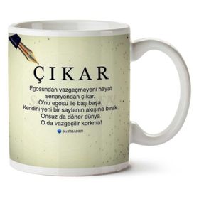 Art Hediye Şerif Maden Çıkar İki Tarafı Baskılı Kupa Bardak