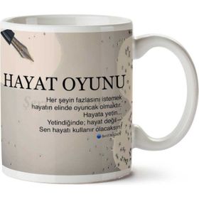 Art Hediye Şerif Maden Hayat Oyunu İki Tarafı Baskılı Kupa Bardak