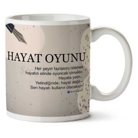 Art Hediye Şerif Maden Hayat Oyunu İki Tarafı Baskılı Kupa Bardak