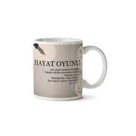Art Hediye Şerif Maden Hayat Oyunu İki Tarafı Baskılı Kupa Bardak
