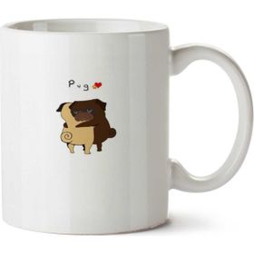 Art Hediye Sevgili Pug İki Tarafı Baskılı Kupa Bardak