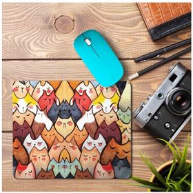 Art Hediye Sevimli Kediler Baskılı 23x19 cm Mouse Pad
