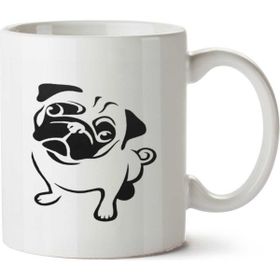 Art Hediye Sevimli Masum Pug İki Tarafı Baskılı Kupa Bardak