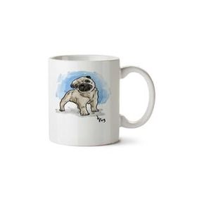 Art Hediye Sevimli Yavru Pug İki Tarafı Baskılı Kupa Bardak