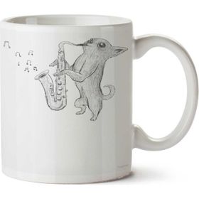 Art Hediye Sincap Saksafon Müzik İki Tarafı Baskılı Kupa Bardak