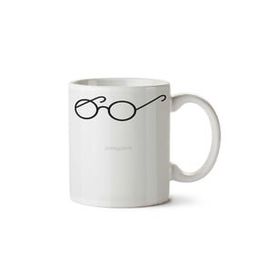 Art Hediye Single Pair Of Round Circle Glasses İki Tarafı Baskılı Kupa Bardak